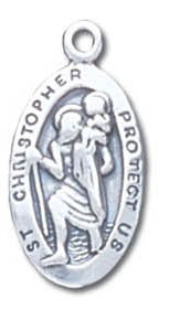 Solid Sterling Silver St. Christopher Charm (2.1g)