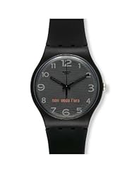 Swatch Originals Nonvedolora Black Dial Black Silicone Unisex Watch SUOB107