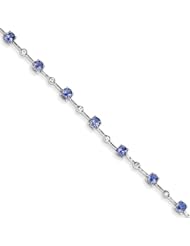 Sterling Silver Tanzanite & White Topaz Bracelet