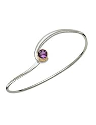 Ed Levin, Gem Elegance Bracelet, Amethyst, .925 Sterling Silver & 14K Gold, Sizes S - L