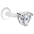 14 Gauge 5/16 Clear Cz Heart Bioplast Labret Monroe