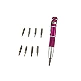 uxcell　ドライバーセット　ドライバービット　滑り止め　ハンドル付き　9 in 1 アマランス　シルバー