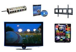 LG 42LH90 HDTV + Hook up Kit + Power Protection + Calibration + Flat Mount