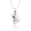 'Olive N Figs' Genuine Swarovski Crystal De-Art Pendant with Sterling Silver Shiny Snake Chain - Crystal