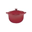 Tefal Jamie Oliver Cast Iron Stewpot & Lid, Raspberry, 24 cm