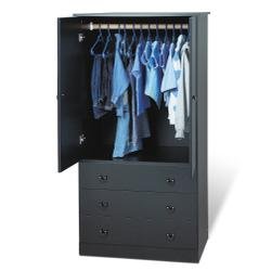 3-Drawer Wardrobe in Black JBD3060