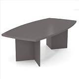 Bestar Meeting Solutions 8' Boat Shaped Light Board Top Conference Table in Slate