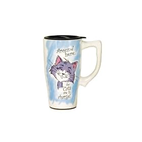 Buy Cats Are in Charge Ceramic Commuter Travel Coffee Mug