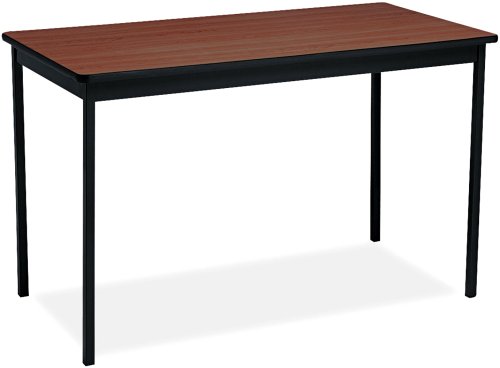 Barricks UT244830WA Utility Table With Steel Legs, Rectangular, 48w x 24d x 30h, Walnut On Sale