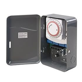 Westek TM103 125 Volt DPST 40 AMP Hardwire Indoor Heavy Duty Mechanical Timer Switch, Gray