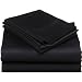 1200 Thread Count TWIN Size EXTRA LONG, Egyptian 3pc Bed Sheet Set, Deep Pocket, SOLID BLACK