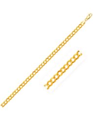7.0mm 14K Yellow Gold Solid Curb Bracelet