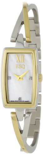 ESQ by Movado Women's 07101372 ESQ Sienna Two-Tone MOP Diamond Dial Bangle Bracelet Watch