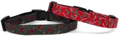 Mirage Pet Products Candy Cane Nylon Collar for Dogs, Medium, Red