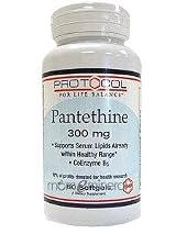 Pantethine 300 mg 60 gels by Protocol For Life Balance