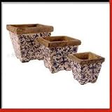 Eigenschaften tropical-world  / 3er-Set Blumentopf Vintage Keramik Antik-Stil blau-weiss