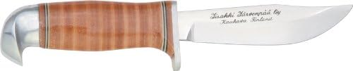Iisakki Knives Scout Knife Made in Finland Stacked Leather Handle