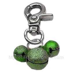 Dog Supplies Lobster Claw Bell Charm Emerald Green .