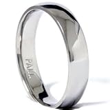 4MM Plain High Polished Solid 950 Palladium Bright Shiny Wedding Ring Band 4-12
