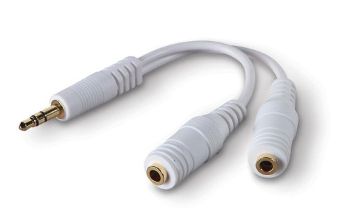 Childrens Toyshop  Electronics : HEADPHONE SPLITTER FOR IPOD VIDEO, CLASSIC, TOUCH, IPHONE, NANO (1ST, 2ND, 3RD GENERATION), MINI, SHUFFLE & ALL OTHER MP3/MP4 PLAYERS (WHITE)