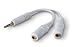 HEADPHONE SPLITTER FOR IPOD VIDEO, CLASSIC, TOUCH, IPHONE, NANO (1ST, 2ND, 3RD GENERATION), MINI, SHUFFLE & ALL OTHER MP3/MP4 PLAYERS (WHITE)