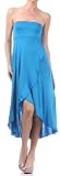 FO8561 - Soft Jersey Feel Solid Color Strapless High Low Dress / Skirt - Turquoise/Small