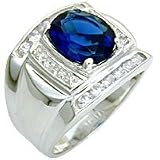 Men's Classic Line Montana Cubic Zirconia Special Plating Ring, Size: 8-12 Sterling Silver .925