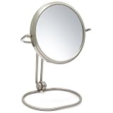 Jerdon MC449N Model's Choice 10X Folding Travel Mirror, 5.5", 10X-1X Magnification, Matte Nickel