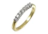 9ct Yellow Gold Diamond Eternity Ladies Ring Size N