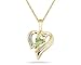 Peridot and Diamond Heart MOM Pendant