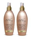 Organix Ever Straight Brazilian Keratin Therapy Flat Iron Spray - 6 Ounce (Pack of 2)