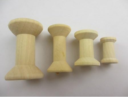 100pcs Mixed Size Natural Color Wooden Bobine Classic Style DIY Tool Wood Roll Spool