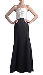 Strapless Colorblocking Satin Floor Length Evening Dress/Prom Dress/Wedding Party Dress 