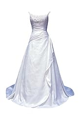 Elasticized   Waistline Taffeta Applique Beaded Belted Lace  Dress with a Chapel Train 