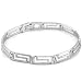 Sterling Silver Greek Key Bracelet W/ Rhodium Finish - size 7
