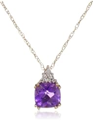 10k Gold and Gemstone Diamond-Accented Pendant Necklace, 18"