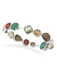 Chunky Multistone Bangle Bracelet