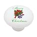 Merry Christmas Bell Decorative High Gloss Ceramic Drawer Knob