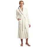 Dearfoams Women's Long Cloud Fleece Sherpa Shawl Robe, Vanilla, X-Large