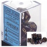 Chessex Lustrous Shadow 7 piece dice set