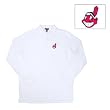 Cleveland Indians MLB "Classic Pique Long Sleeve" Polo Shirt (White)