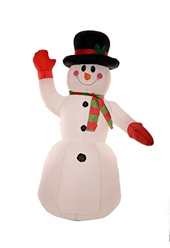 Big 8 Foot Self Inflating Illuminated Snowman Yard Holiday Decoration Blow Up Inflatable