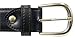 The Vegan Collection Garrison Black Pleather Gold Buckle Belt, Medium