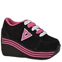 Volatile Elevation Womens Black/Rhinestone Platform Wedge Sneakers Shoes Suede