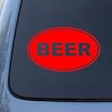 BEER EURO OVAL - Vinyl Car Decal Sticker #1687 | Vinyl Color: Red