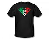 IMAGE OF Superman - Mexican Shield Slim Fit Adult T-Shirt In Black, Size: Large, Color: Black