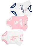 Los Angeles Dodgers Baby Girls three pack creeper set