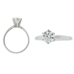 1 ct Round Diamond Solitaire Ring in 14K White or Yellow Gold (D Color, I3 Clarity, 1.00 carat, yellow or white band)