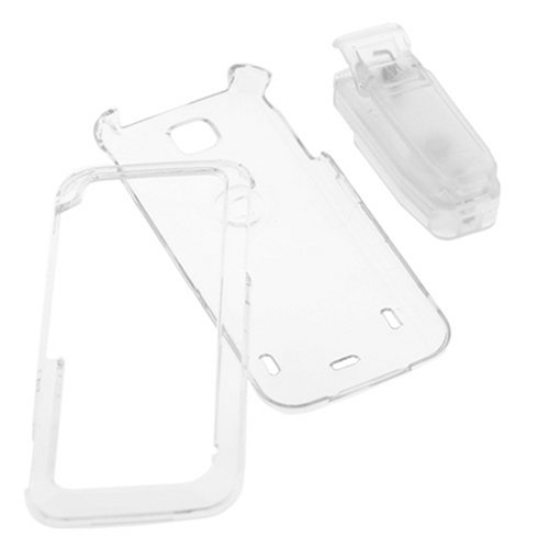 Transparent Clear Crystal Snap-on Hard Case with Belt Clip for Nokia 5310 Xpressmusic Cell Phone