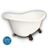 American Bath Factory B1-1600-BB-NH-M2-45-OC-C1-LH Princess Slipper Clawfoot Bathtub in Bisque, Arma